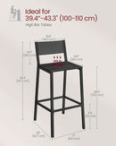 Industrial Charcoal Gray Bar Stools Set Of 2 for Kitchen