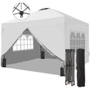 Ainfox 10ft x 10ft Pop Up Canopy Beach Tent with Four Removable Sidewalls for Events, Parties, Camping