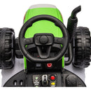 Ride on Tractor with Trailer,24V Battery Powered Electric Tractor Toy, 200wx2motor 1.86-4.97MPH/Remote Control,electric car for kids,Three speed adjustable,USB,MP3, Bluetooth,LED light, safety belt.