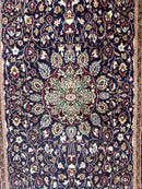 Indo Kashmiri Rug 3x5, Navy Blue, Very Fine 400 KPSI, Pair A
