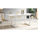 1+4,5pieces dining set, Table metal leg Mid-century Dining Table for 4-6 people With Mdf Table Top, Pedestal Dining Table, End Table Leisure Coffee Table