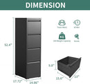 4 Drawer File Cabinet With Lock Black Metal Vertical Filing Cabinet