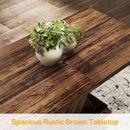 55 Inch Rustic Brown Farmhouse Dining Table For Four
