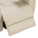 Home Theater Recliner with 270 Degree Swivel, PU Leather, Power Recliner with Tray Table, Phone Holder, Cup Holder, USB Port, White