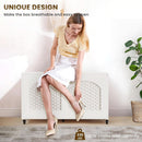 White Wooden Storage Bench On Wheels