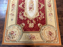 Aubusson Rug 4x6, Red, Floral, European Design, Vintage, Wool