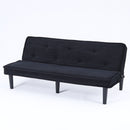 Stylish Corduroy Sofa Bed with Convertible Design in Black, Beige, Pink - 66-Inch