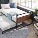 Twin Over Full Metal Bunk Beds With Trundle In Black