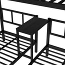 Twin over Twin & Twin Bunk Beds for 3, Twin XL over Twin & Twin Bunk Bed Metal Triple Bunk Bed with Desk & Shelves, Space Saving/Noise Reduction, Black