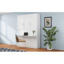 Queen Size Murphy Bed with 2 Side Cabinet Storage Shelves, 68-inch Cabinet Bed Folding Wall Bed with Desk Combo Perfect for Guest Room, Study, Office,White(old sku:BS7013008104C)