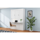Full Size Murphy Bed with 1 Side Cabinet Storage Shelf, 61.5-inch Cabinet Bed Folding Wall Bed with Desk Combo Perfect for Guest Room,Study, Office,White(old sku:BS7012008109C)