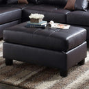 Faux Leather Sectional Sofa With Chaise Black For Living