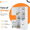 Bathroom Storage Cabinet with Doors and Drawers, Multiple Storage Space, Freestanding Style, Open Shelve, Adjustable Shelf, White