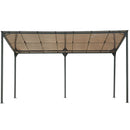 Outdoor Wall-Mounted Gazebo with Sloped Roof Design, UV Protection, and Durable Iron Frame, 14.76x9.22 FT, Gray