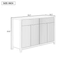 Modern Wave-Pattern Sideboard Cabinet with 2 Drawers and 4 Doors, 3-Level Adjustable Shelves, Aluminum Arc Handles, Scandinavian Style, 3 Colors, Suitable for Entryway, Living Room, Foyer