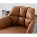 Modern Leather Swivel Bar Stool With Backrest And Armrests