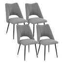 4-Chair Set Combination, Modern and Simple, With High Resilience Filling, Metal Legs, Adjustable Feet, Suitable For Kitchens and Dining Rooms,(Grey)