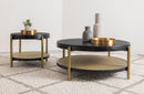 Arini 2-piece Round Coffee and End Table Set Black