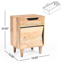 Natural Wood Nightstand