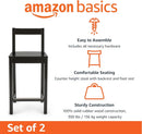 Black Wooden Bar Stools With Backrests Counter Height Set Of 2