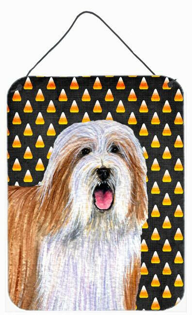 Bearded Collie Candy Corn Halloween Portrait Wall or Door Hanging Prints