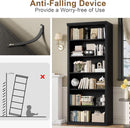 28 Inch Wide Tall Bookcase With Six Tiers For Home Office Storage For Living Room Organization