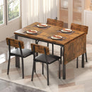 Sixty Three Inch Extendable Dining Table Set Rustic Brown