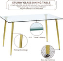 Glass Dining Table For 4 51 Inch Tempered Glass Gold Legs