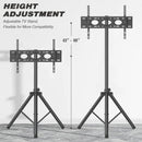 Tripod TV Stand For 23-75 Inch TVs Tilt 15 Degrees