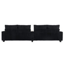 Modern 4-Seater Corduroy Sofa Couch with USB Ports and Hidden Storage in Black