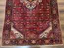 Persian Hamadan Rug 4x7, Tribal Village Malayer Carpet, Red and Ivory, Bohemian Antique