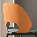 Dining Chairs Set of 2, Modern Design Home Chairs, PU Leather Metal Dining Chairs for Kitchen Dining Room-Orange and Grey