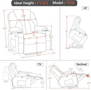 Large Power Lift Recliner With Massage And USB Sangria