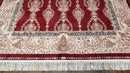 Dark Red Silk Carpet 5.3 x 7.6 ft, 5x8 Silk Rug, New Turkish Silk Carpet, Mint Condition, Beige & Red Area Rug, Bamboo Silk, High Quality