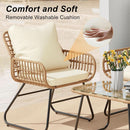 Stylish Four-Piece Outdoor Rattan Furniture Set with Cushions
