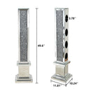 UK Style Crushed Diamond Floating Silver Mirrored Wine Bottle Holder MDF Glass