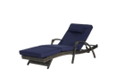 Outdoor Wicker Long Reclining Chair Set of 2 with Cushions, Wicker Reclining Lounge Chair Lawn Sunbathing Chairs Recliner up to 150° Beach Poolside Garden