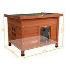 Cat House Waterproof Feral Kitty Shelter Outdoor Indoor Rabbit Hutch for Bunnies,Cats,Dogs and Other Small Animals,Asphalt Roof