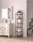 Six Tier Bookcase With Tempered Glass Shelves Home Office