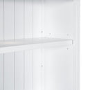 83.4'Tall Bookshelf with Writing Desk, Modern Bookcase with Study Desk, Workstation with Storage Shelf,Storage Bookcase with Open Shelves and LED Lighting for Living Room,Home Office,White