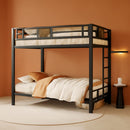 Loft Bunk Bed Twin Over Twin With Ladder And Guardrails