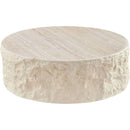 35.43''Fiberglass Round Center Coffee Table for Living Room Vintage Table,Imitation Stone Table front of the Sofa,Modern Design Coffee Table for Office,Apartment,No Need Assembly