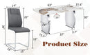 Table and chair set.63*31.4 Inch Pandora Patterned Sintered Stone Dining Table Set - 6 Dark Gray Chairs With Silver Metal Legs.Modern Light Luxury.Perfect For Dinner Room,Meeting Room,Kitchen,etc.