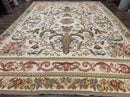 Aubusson Needlepoint Rug 10x14, Elegant European French Carpet, Vintage Carpet