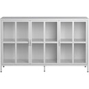 Modern Sideboard Buffet Cabinet with Storage Premium Steel Storage Cabinet, Adjustable Feet,Glass Doors,Large Capacity Organizer