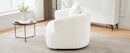 360° Swivel Barrel Sofa Chair with Throw Pillow, Chenille Upholstered Accent Chair, Beige, 38.2'