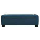 50' Ottoman Bench in Textured Fabric, Rectangular Design with Hinged Lid for Seating, Footrest, and Hidden Storage, Perfect for Living Room, Bedroom, or Entryway