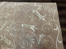 Tibetan Rug 9x12 Wool and Silk Beige Modern Handmade Carpet