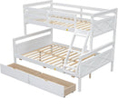 White Twin Over Full Bunk Bed With Storage Drawers