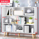 Wooden Open Shelf Bookcase 3 Tier Floor Standing Warm White